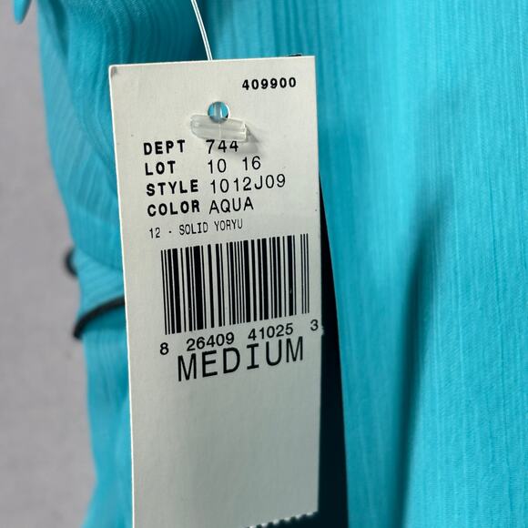 IZ Byer Sleeveless Blouse M Turquoise Black Ruffle Romantic Boho Soft Statement - Picture 6 of 12